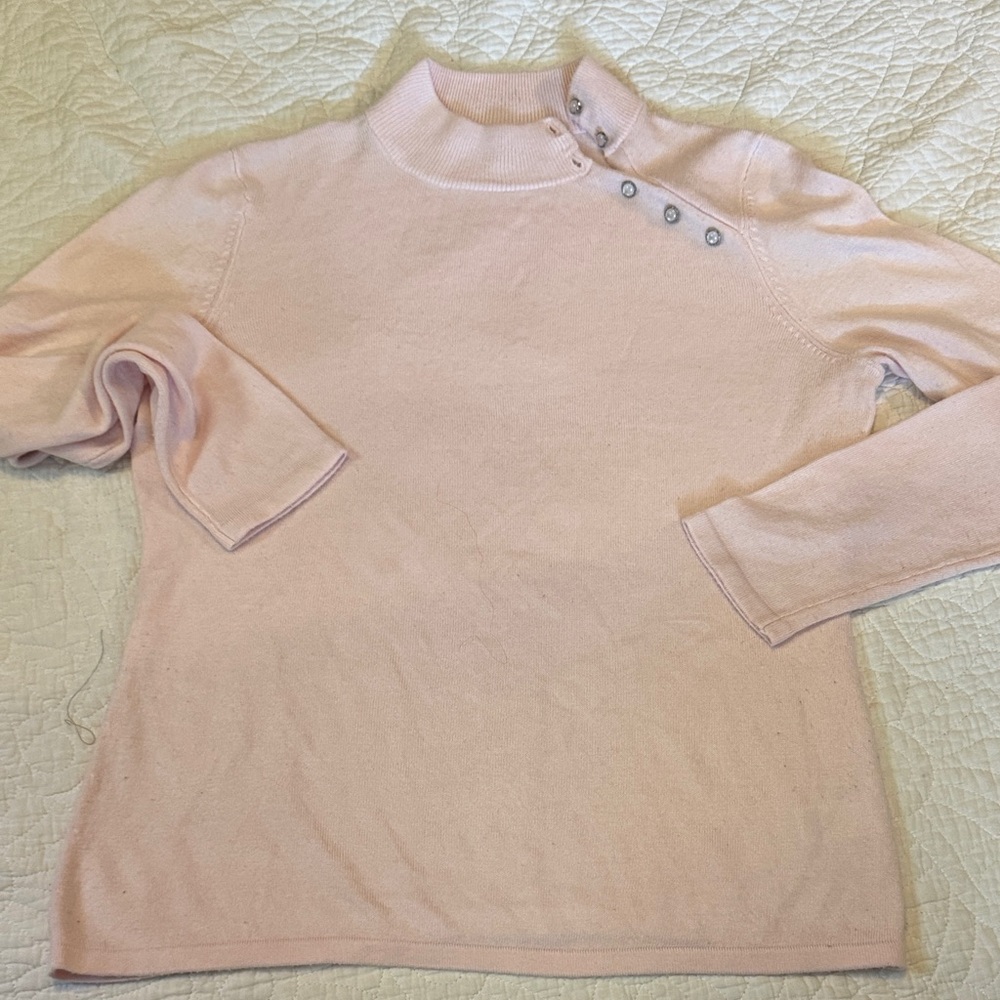 Pink Button-Detail Sweater